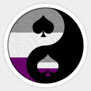 Asexual Pride Yin and Yang Symbol in Pride Flag Colors Sticker